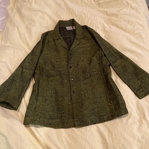 Chico’s Quilted Green Jacket. Size 2